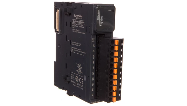 Moduł 2-wyjścia analogowe zaciski sprężynowe Modicon TM3-2 TM3AQ2G