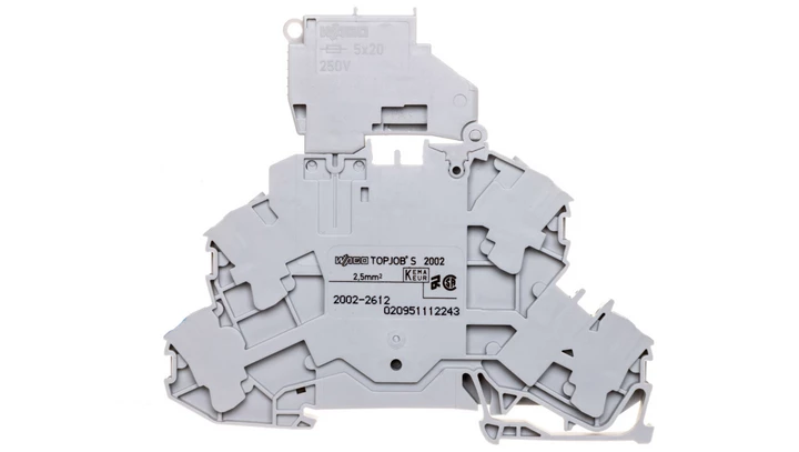 Złączka dwupiętrowa bezpiecznikowa z uchylną podstawką bezpiecznika 2002-2612 /25szt./