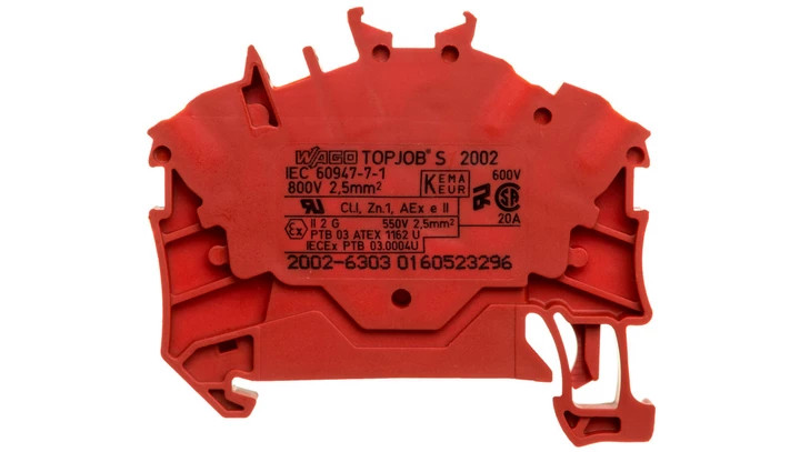 Złączka szynowa 3-przewodowa 2,5mm2 czerwona TOPJOBS 2002-6303 /100szt./