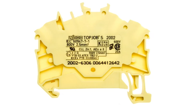 Złączka szynowa 3-przewodowa 2,5mm2 żółta TOPJOBS 2002-6306 /100szt./