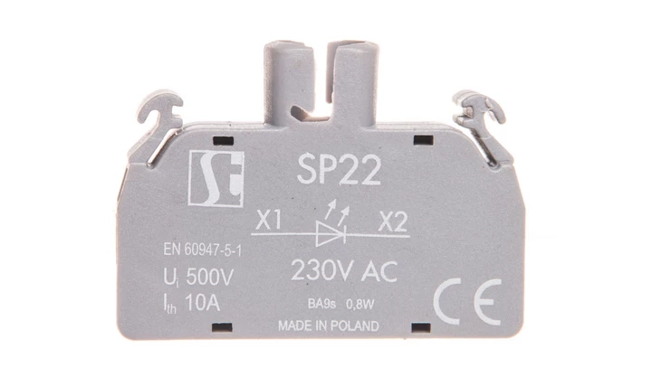 Oprawka lampki LED BA9s 230V AC bez lampki SP22-1435-R05