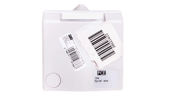 Gniazdo hermetyczne natynkowe 16A 2P+Z białe IP44 DESIGN 8631v