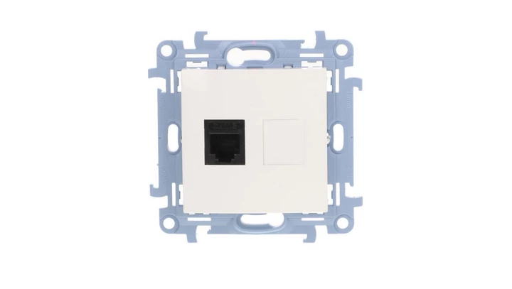 Simon 10 Gniazdo telefoniczne pojedyncze RJ12 biały CT1.01/11