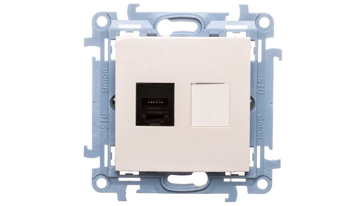 Simon 10 Gniazdo telefoniczne pojedyncze RJ12 kremowy CT1.01/41