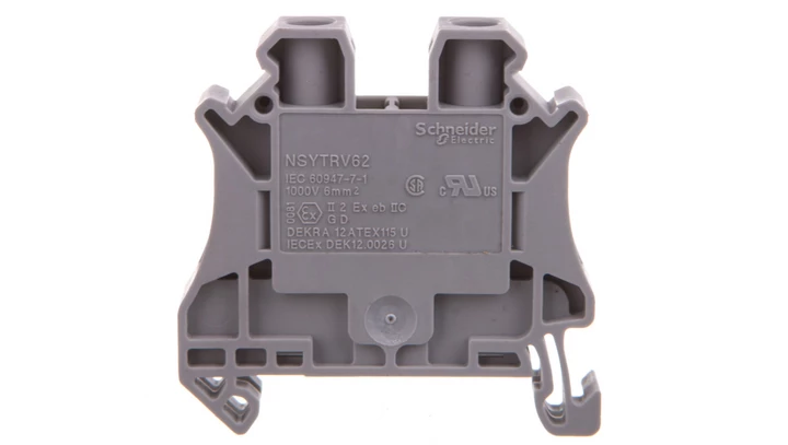 Złączka szynowa 2-przewodowa 6mm2 szara ATEX NSYTRV62 /50 szt./