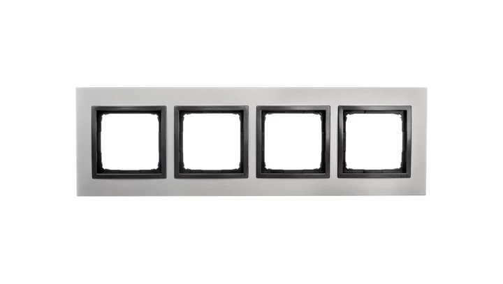 Simon 54 Nature Ramka poczwórna metal SATYNOWY MROK DRN4/80