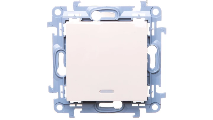 Simon 10 łącznik jednobiegunowy z podświetleniem LED 10AX IP20 kremowy CW1L.01/41