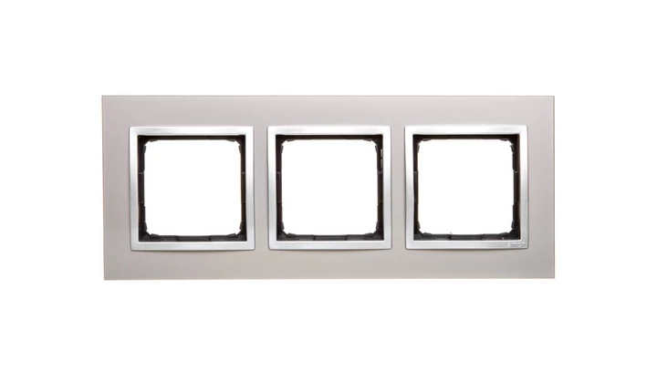 Simon 54 Nature Ramka potrójna metal SATYNOWY BLASK DRN3/79