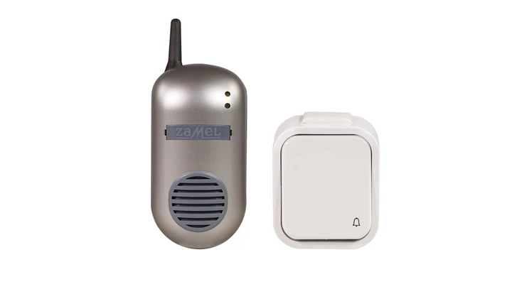 Dzwonek bezprzewodowy zestaw BULIK hermetyczny 230V zasięg 150m srebrny DRS-982H-SRB SUN10000005