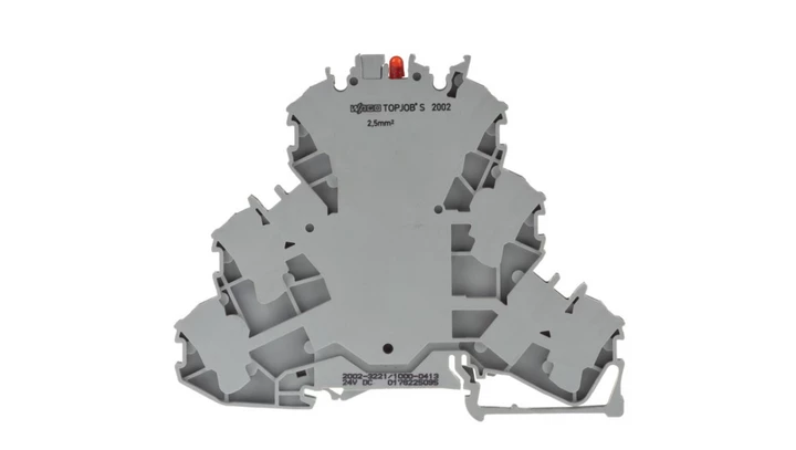 Złączka szynowa 3-pietrowa z LED 2,5mm2 szara 2002-3221/1000-413 TOPJOBS /50szt./