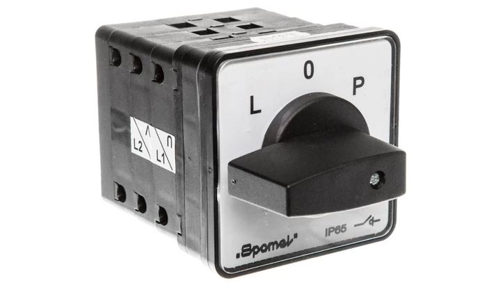 Łącznik krzywkowy L-0-P 100A mocowany do pulpitu pokrętło czarne SK100-3.8368P03