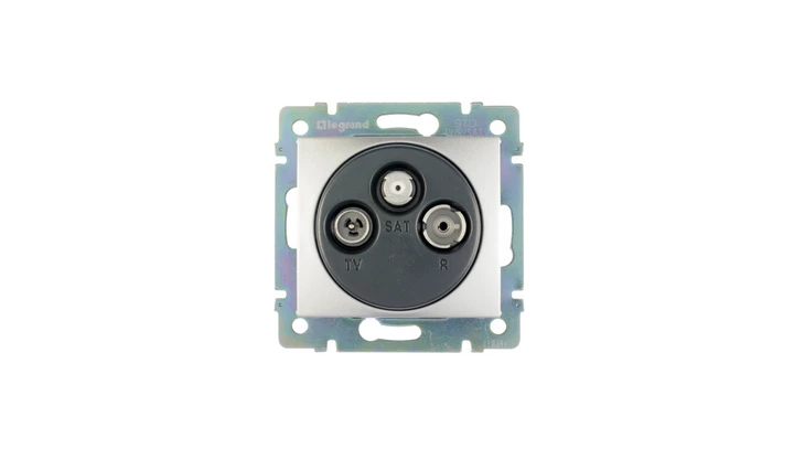 VALENA Gniazdo antenowe RTV/SAT końcowe aluminium 770136