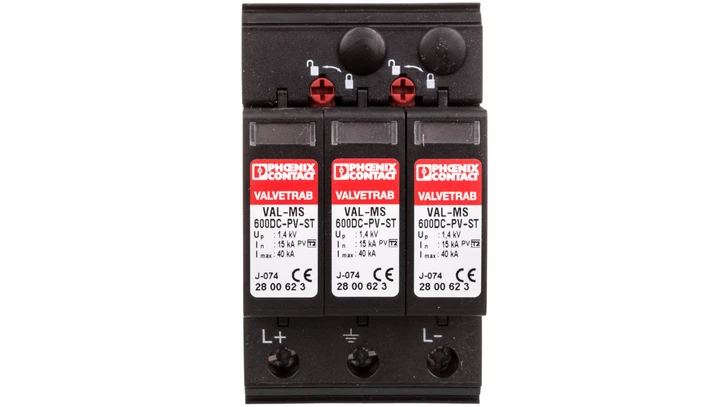 Ogranicznik przepięć Typ T2 40kA 2,7kV 800V DC VAL-MS 600DC-PV/2+V 2800642