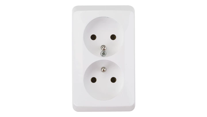 Prima Gniazdo podwójne z/u 16A IP20 białe GWN-230P WDE001043