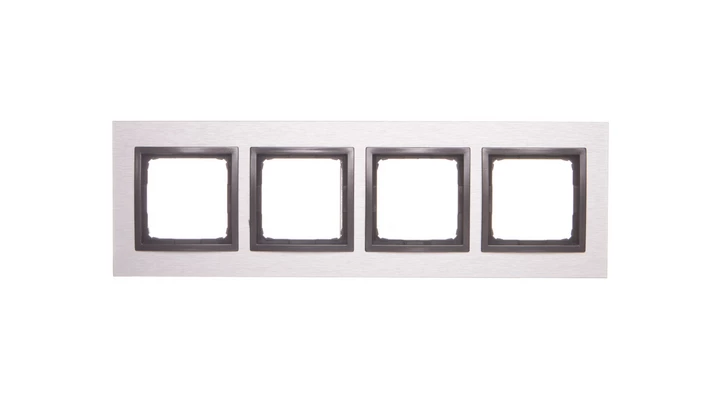 Simon 54 Nature Ramka poczwórna metal INOX YANG DRN4/76