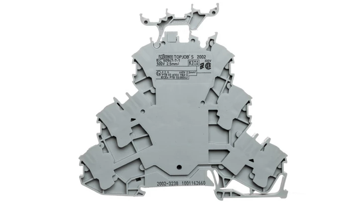 Złączka szynowa 3-piętrowa 2,5mm2 L szara 2002-3238 TOPJOBS /50szt./