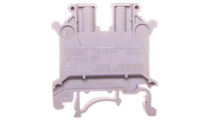 Złączka szynowa 2-przewodowa 2,5mm2 szara UK 5 N 3004362