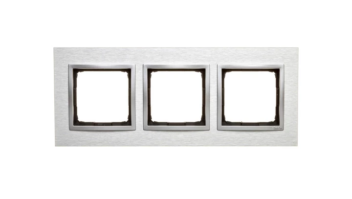 Simon 54 Nature Ramka potrójna metal INOX KLASYCZNY DRN3/77