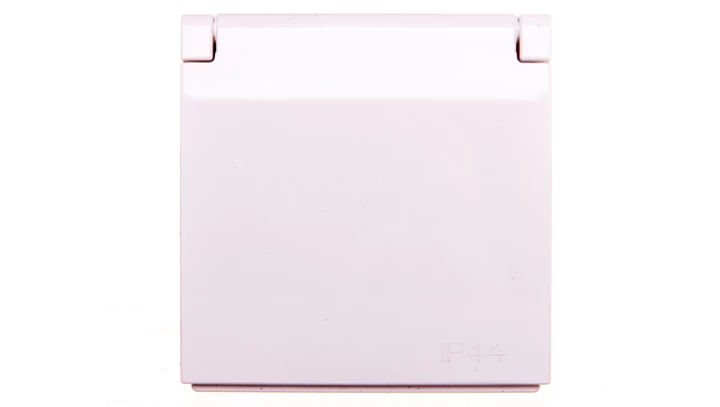 Simon 54 Pokrywa gniazda do wersji IP44 z przesłonami z klapką biała DGZ1BUZP/11