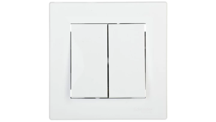 Przycisk Asfora podwójny biały z ramką EPH1100121