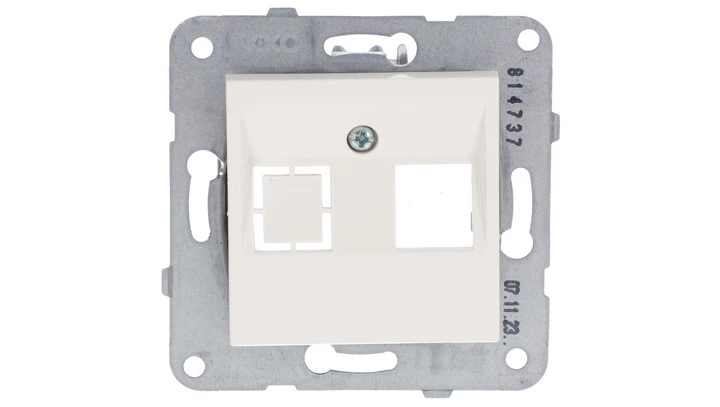 Karre Płytka Czołowa Z Ramką Szkieletową Do Gniazd Teleinformatycznych Mocowanie Typu Keystone Jack Wycięcie Kwadratowe, Kolor B