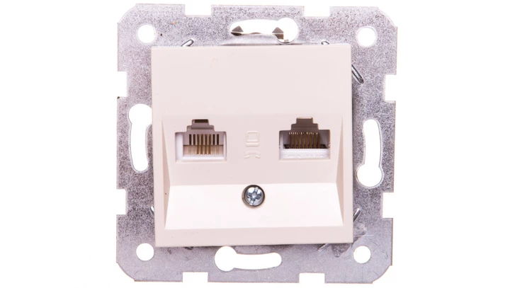 Karre Gniazdo Teleinformatyczne 1xrj11+1xrj45, Kolor Krem / 90963735