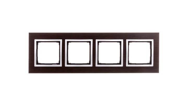 Simon 54 Nature Ramka poczwórna drewno SREBRNE WENGE DRN4/84