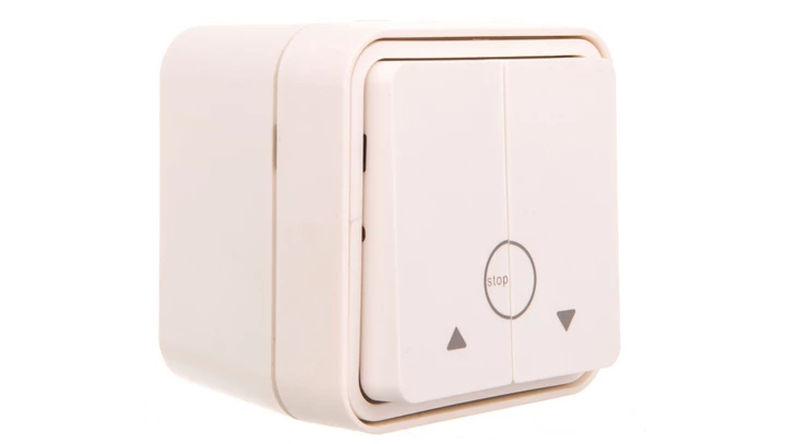 Berker W.1 Łącznik żaluzjowy przyciskowy kompletny IP55 biały 50753502