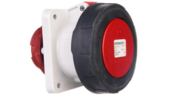 Gniazdo tablicowe proste 63A 4p 6h 400V IP67 zaciski śrubowe MEN1124A