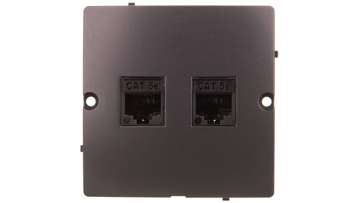 Simon Basic Gniazdo komputerowe RJ45 podwójne kategoria 5e grafit matowy bmf52.02/28