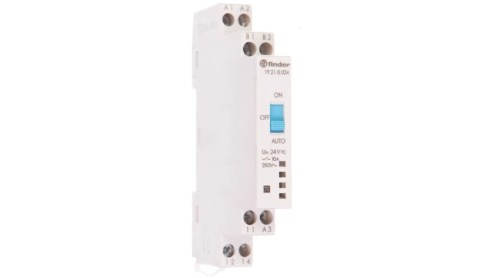 Modułowy przekaźnik 1P 10A 24V AC/DC auto-załącz–wyłącz 19.21.0.024.0000