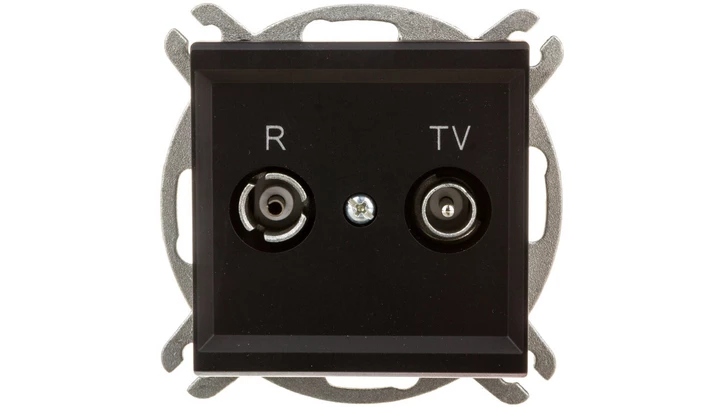 SONATA Gniazdo antenowe RTV końcowe 2,5-3dB czarny metalik GPA-RK/m/33