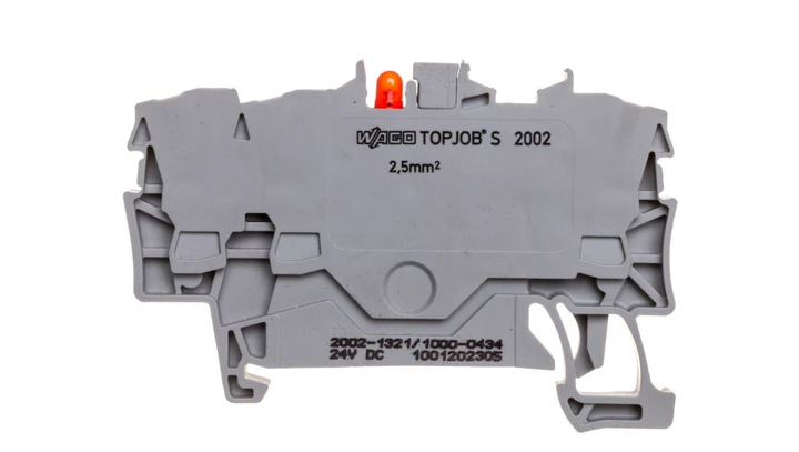 Złączka szynowa 3-przewodowa 2,5mm2 z LED szara TOPJOBS 2002-1321/1000-434 /100szt./
