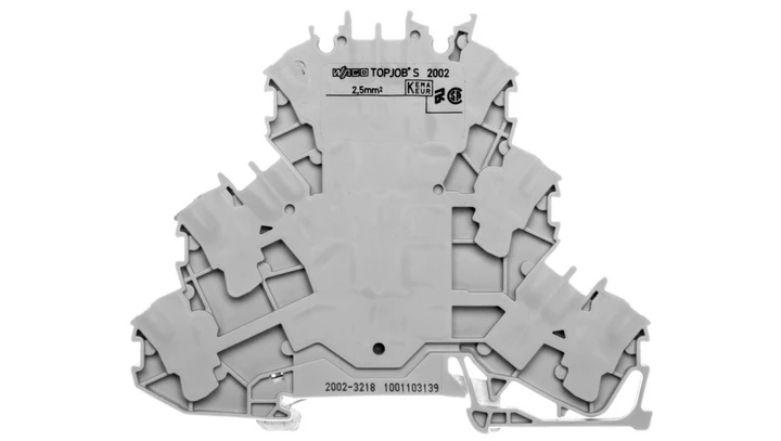 Złączka 3-piętrowa 2,5mm2 ekran/N/L szara TOPJOBS 2002-3218 /50szt./