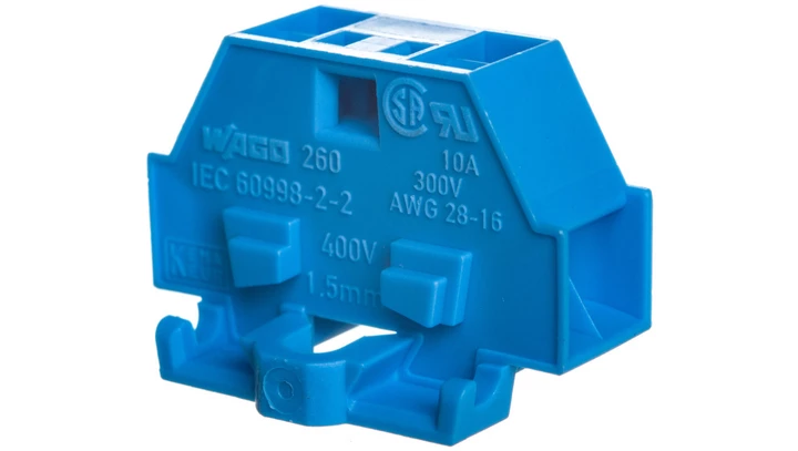 Złączka 4-przewodowa 1,5mm2 niebieska z mocowaniem śrubowym 260-334 /50szt./