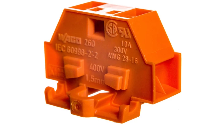 Złączka 4-przewodowa 1,5mm2 pomarańczowa z mocowaniem śrubowym 260-336 /50szt./