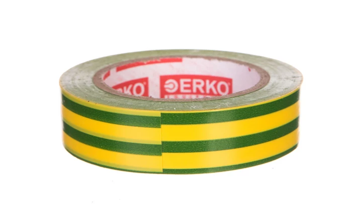 Taśma izolacyjna 15/10 żółto-zielona TPVC_15-10-ZOLTOZIELONA /10szt./