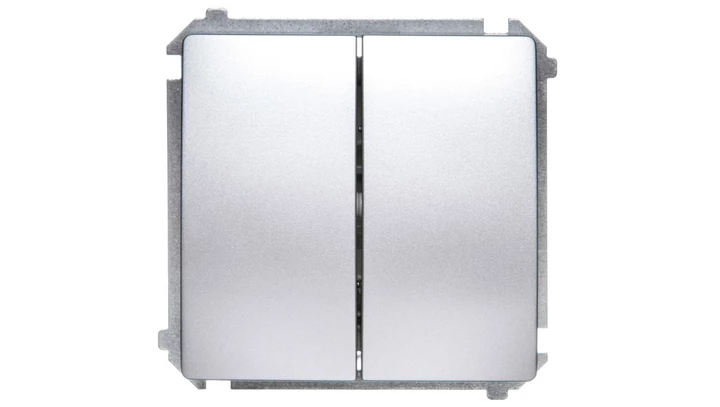 Simon Basic Łącznik świecznikowy z podświetleniem 10AX 250V, szybkozłącza, srebrny mat BMW5L.01/43