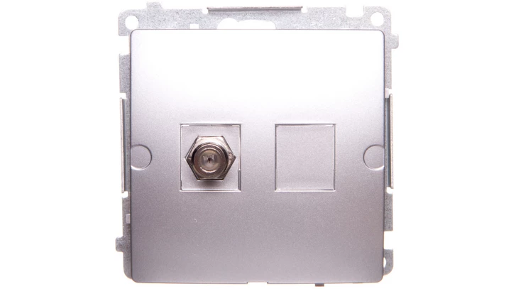 Simon Basic Gniazdo antenowe typu F pojedyncze srebrny mat BMAF1.01/43