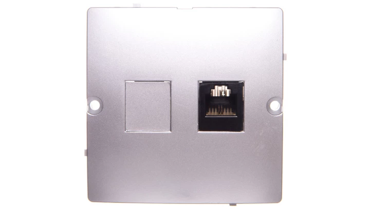 Simon Basic Gniazdo telefoniczne RJ11 srebrny mat BMTF1.02/43