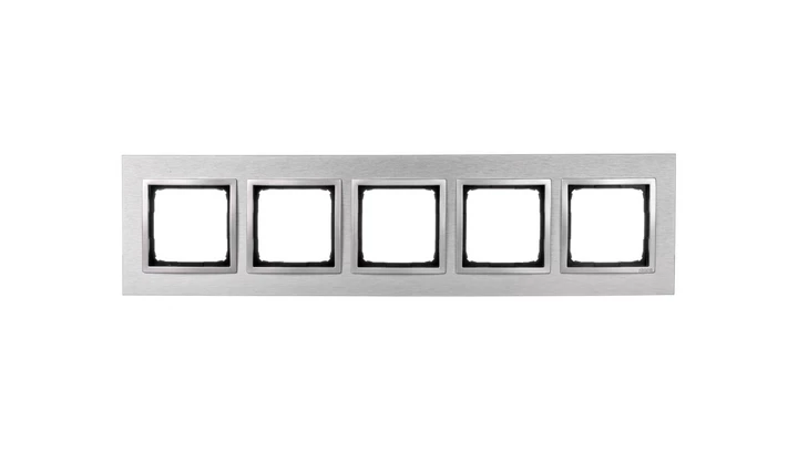 Simon 54 Nature Ramka pięciokrotna metal INOX KLASYCZNY DRN5/77