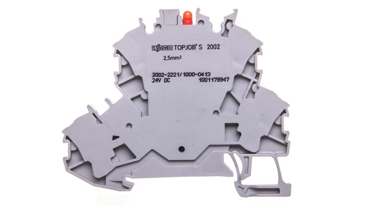 Złączka 2-piętrowa 2,5mm2 diodowa szara TOPJOBS 2002-2221/1000-413 /50szt./