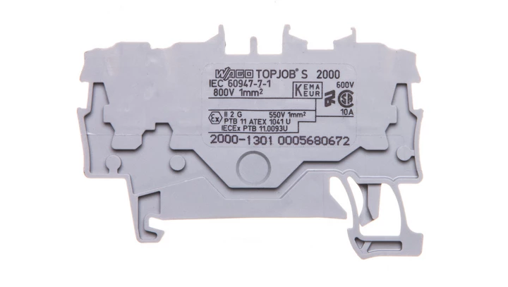 Złączka szynowa 3-przewodowa 1,0mm2 szara TOPJOBS 2000-1301