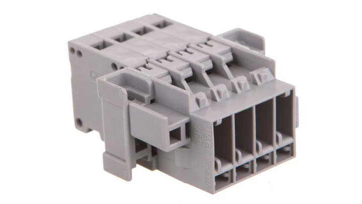 Wtyk X-COM 4-biegunowy szary raster 5mm 769-604/004-000 /25szt./