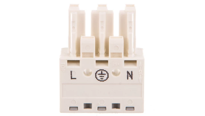 Gniazdo 3-torowe z obudową odciążającą naciąg białe WINSTA 770-123 /25szt./