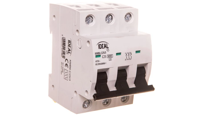 Wyłącznik nadprądowy 3P C 25A 6kA AC KMB6-C25/3 VDE 23148