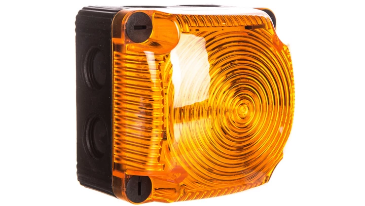 Sygnalizator ostrzegawczy żółty 24V DC LED błyskowy podwójny IP65 853.310.55