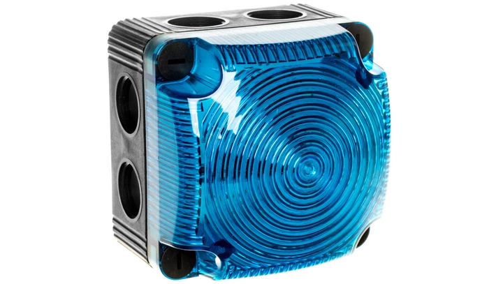 Sygnalizator ostrzegawczy niebieski 24V DC LED błyskowy podwójny 853.510.55