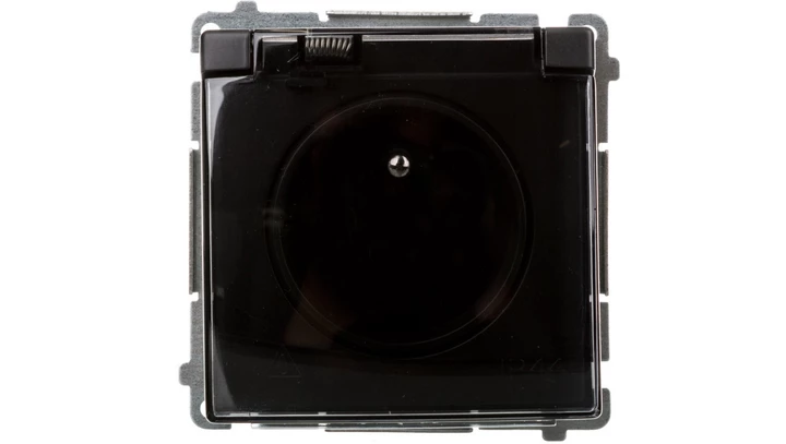 Simon Basic Gniazdo pojedyncze z/u bryzgoszczelne IP44 16A, 250V grafit matowy BMGZ1B.01/28A