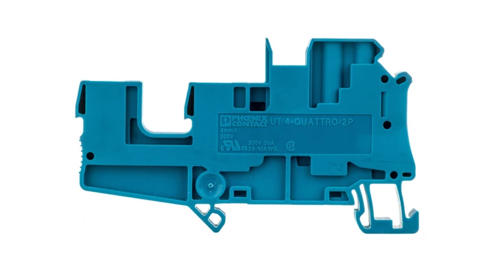 Złączka szynowa 4-przewodowa 4mm2 śrubowa/wtykowa niebieska UT 4-QUATTRO/ 2P BU 3060306 /50szt./